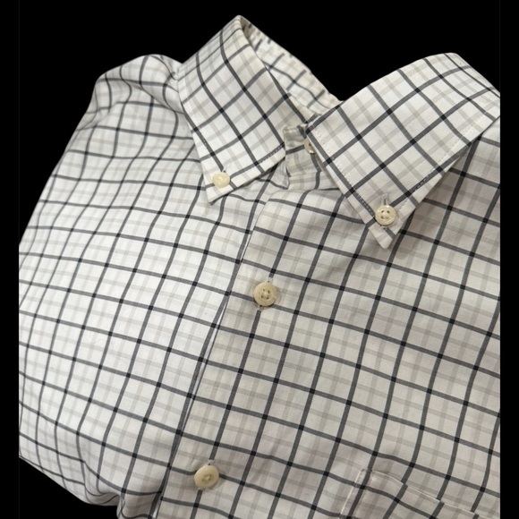 Peter Millar Other - Peter Millar XL Gray Black White Plaid Button down Shirt With Pocket